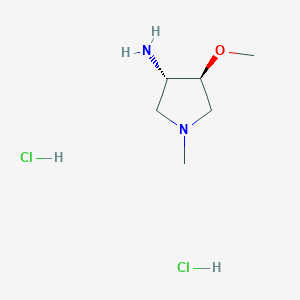 molecular formula C6H16Cl2N2O B1473793 trans-4-Methoxy-1-methyl-3-pyrrolidinamine dihydrochloride CAS No. 128740-20-5