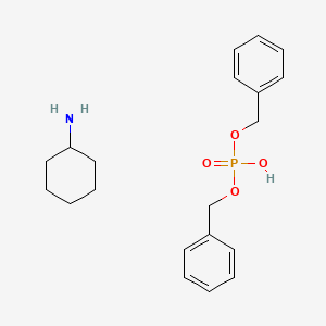 molecular formula C20H28NO4P B14738005 Bis(phenylmethoxy)phosphinic acid; cyclohexanamine CAS No. 6325-34-4