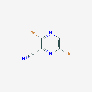 molecular formula C5HBr2N3 B1473801 3,6-二溴吡嗪-2-甲腈 CAS No. 1351238-11-3