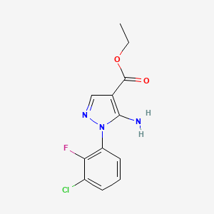 molecular formula C12H11ClFN3O2 B1473804 Ethyl 5-amino-1-(3-chloro-2-fluorophenyl)-1H-pyrazole-4-carboxylate CAS No. 1422385-89-4