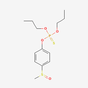 molecular formula C13H21O4PS2 B14738053 Phosphorothioic acid, O-(p-(methylsulfinyl)phenyl) O,O-dipropyl ester CAS No. 3254-62-4