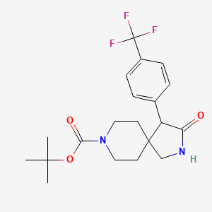 molecular formula C20H25F3N2O3 B1473807 Tert-butyl 3-oxo-4-(4-(trifluoromethyl)phenyl)-2,8-diazaspiro[4.5]decane-8-carboxylate CAS No. 1402148-95-1
