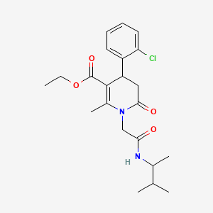 molecular formula C22H29ClN2O4 B14738092 Ethyl 4-(2-chlorophenyl)-2-methyl-1-{2-[(3-methylbutan-2-yl)amino]-2-oxoethyl}-6-oxo-1,4,5,6-tetrahydropyridine-3-carboxylate CAS No. 5990-62-5