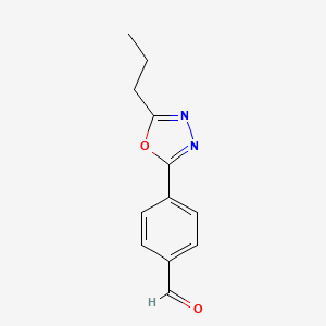 molecular formula C12H12N2O2 B1473818 4-(5-Propyl-1,3,4-oxadiazol-2-yl)benzaldehyde CAS No. 1061671-93-9