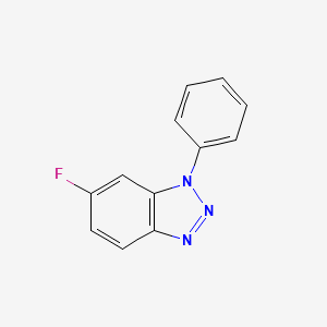 molecular formula C12H8FN3 B1473822 6-Fluoro-1-phenyl-1,2,3-benzotriazole CAS No. 389-44-6