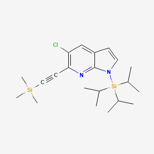 5-Chloro-1-(triisopropylsilyl)-6-((trimethylsilyl)ethynyl)-1H-pyrrolo[2,3-b]pyridine