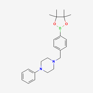 molecular formula C23H31BN2O2 B1473827 1-Phenyl-4-[4-(4,4,5,5-tetramethyl-[1,3,2]dioxaborolan-2-yl)-benzyl]-piperazine CAS No. 2055752-24-2