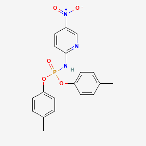 molecular formula C19H18N3O5P B14738334 N-bis(4-methylphenoxy)phosphoryl-5-nitropyridin-2-amine CAS No. 3246-48-8