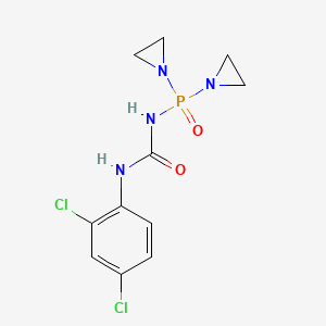 molecular formula C11H13Cl2N4O2P B14738347 Urea, N-(bis(1-aziridinyl)phosphinyl)-N'-(2,4-dichlorophenyl)- CAS No. 4797-24-4