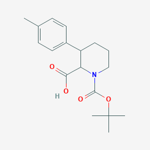 molecular formula C18H25NO4 B1473835 1-(tert-Butoxycarbonyl)-3-(4-methylphenyl)-2-piperidinecarboxylic acid CAS No. 2197413-59-3