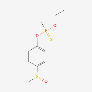 molecular formula C11H17O3PS2 B14738383 Phosphonothioic acid, ethyl-, O-ethyl O-(4-(methylsulfinyl)phenyl) ester CAS No. 6587-45-7