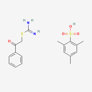 molecular formula C18H22N2O4S2 B14738432 phenacyl carbamimidothioate;2,4,6-trimethylbenzenesulfonic acid CAS No. 6326-47-2