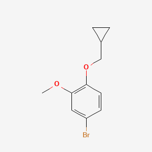 molecular formula C11H13BrO2 B1473844 4-Bromo-1-cyclopropylmethoxy-2-methoxybenzene CAS No. 1369875-57-9