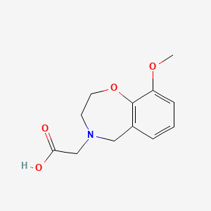 molecular formula C12H15NO4 B1473845 2-(9-methoxy-2,3-dihydrobenzo[f][1,4]oxazepin-4(5H)-yl)acetic acid CAS No. 1784799-64-9
