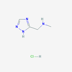 molecular formula C4H9ClN4 B1473853 methyl(4H-1,2,4-triazol-3-ylmethyl)amine hydrochloride CAS No. 1803562-00-6