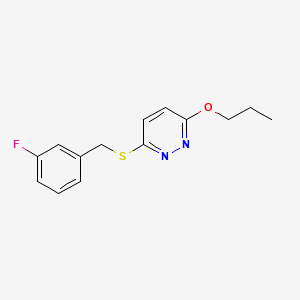 molecular formula C14H15FN2OS B14738558 3-[(3-Fluorobenzyl)sulfanyl]-6-propoxypyridazine CAS No. 5273-55-2