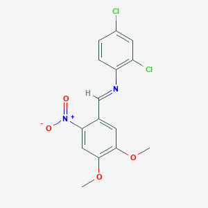 molecular formula C15H12Cl2N2O4 B14738617 N-(2,4-dichlorophenyl)-1-(4,5-dimethoxy-2-nitrophenyl)methanimine CAS No. 5375-38-2