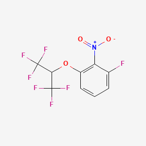 molecular formula C9H4F7NO3 B1473869 6-Fluoro-2-(1,1,1,3,3,3-hexafluoropropan-2-yloxy)nitrobenzene CAS No. 1774894-18-6