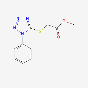 molecular formula C10H10N4O2S B14738742 Acetic acid, [(1-phenyl-1H-tetrazol-5-yl)thio]-, methyl ester CAS No. 3206-49-3