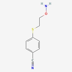 molecular formula C9H10N2OS B1473882 4-{[2-(Aminooxy)ethyl]sulfanyl}benzonitrile CAS No. 1448673-29-7