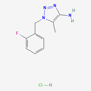 molecular formula C10H12ClFN4 B1473884 1-[(2-fluorophenyl)methyl]-5-methyl-1H-1,2,3-triazol-4-amine hydrochloride CAS No. 1803603-67-9