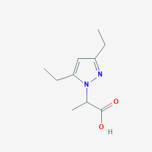 molecular formula C10H16N2O2 B1473890 2-(3,5-diethyl-1H-pyrazol-1-yl)propanoic acid CAS No. 1557196-19-6