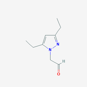 molecular formula C9H14N2O B1473892 2-(3,5-diethyl-1H-pyrazol-1-yl)acetaldehyde CAS No. 1547222-20-7