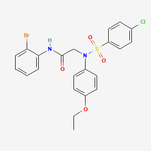 molecular formula C22H20BrClN2O4S B14738933 N-(2-Bromophenyl)-N~2~-(4-chlorobenzene-1-sulfonyl)-N~2~-(4-ethoxyphenyl)glycinamide CAS No. 6008-46-4