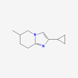 molecular formula C11H16N2 B1473897 2-环丙基-6-甲基-5H,6H,7H,8H-咪唑并[1,2-a]吡啶 CAS No. 1551235-06-3