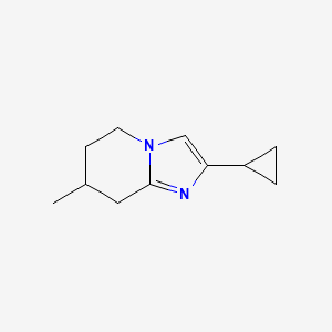 molecular formula C11H16N2 B1473898 2-cyclopropyl-7-methyl-5H,6H,7H,8H-imidazo[1,2-a]pyridine CAS No. 1549502-23-9