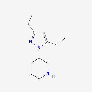 molecular formula C12H21N3 B1473901 3-(3,5-diethyl-1H-pyrazol-1-yl)piperidine CAS No. 1556437-84-3