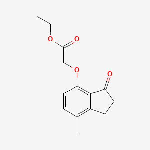 molecular formula C14H16O4 B14739051 ethyl [(7-methyl-3-oxo-2,3-dihydro-1H-inden-4-yl)oxy]acetate CAS No. 5446-61-7
