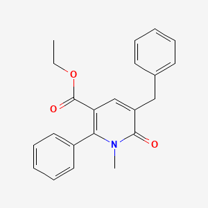 molecular formula C22H21NO3 B14739075 Ethyl 5-benzyl-1-methyl-6-oxo-2-phenyl-1,6-dihydropyridine-3-carboxylate CAS No. 5249-75-2