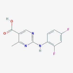 molecular formula C12H9F2N3O2 B1473909 2-[(2,4-Difluorophenyl)amino]-4-methylpyrimidine-5-carboxylic acid CAS No. 1547281-94-6