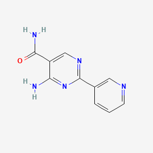 molecular formula C10H9N5O B1473919 4-Amino-2-(pyridin-3-yl)pyrimidine-5-carboxamide CAS No. 1383131-94-9