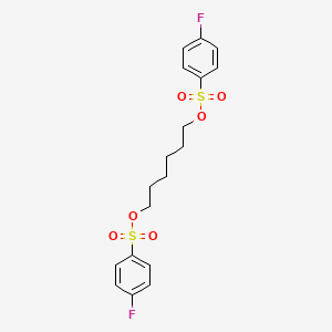 molecular formula C18H20F2O6S2 B14739197 Hexane-1,6-diyl bis(4-fluorobenzenesulfonate) CAS No. 6278-63-3