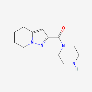 molecular formula C12H18N4O B1473924 Piperazin-1-yl(4,5,6,7-tetrahydropyrazolo[1,5-a]pyridin-2-yl)methanone CAS No. 1949815-99-9