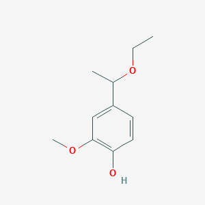 molecular formula C11H16O3 B14739257 4-(1-Ethoxyethyl)-2-methoxyphenol CAS No. 6331-23-3