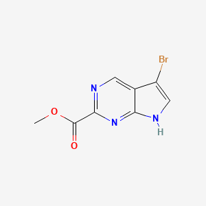molecular formula C8H6BrN3O2 B1473936 Methyl 5-bromo-7H-pyrrolo[2,3-d]pyrimidine-2-carboxylate CAS No. 1638767-44-8