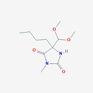 molecular formula C11H20N2O4 B14739387 5-Butyl-5-(dimethoxymethyl)-3-methylimidazolidine-2,4-dione CAS No. 5469-87-4