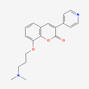 molecular formula C19H20N2O3 B14739400 7-(3-(Dimethylamino)propoxy)-3-(4-pyridinyl)-2H-1-benzopyran-2-one CAS No. 5913-19-9