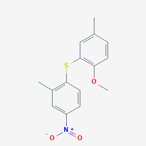 molecular formula C15H15NO3S B14739447 1-Methoxy-4-methyl-2-(2-methyl-4-nitrophenyl)sulfanylbenzene CAS No. 5465-80-5