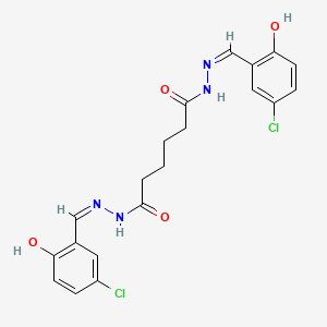 molecular formula C20H20Cl2N4O4 B14739481 N,N'-bis[(Z)-(5-chloro-2-hydroxyphenyl)methylideneamino]hexanediamide CAS No. 6342-31-0