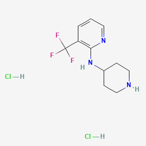 molecular formula C11H16Cl2F3N3 B1473955 N-(piperidin-4-yl)-3-(trifluoromethyl)pyridin-2-amine dihydrochloride CAS No. 2098129-13-4
