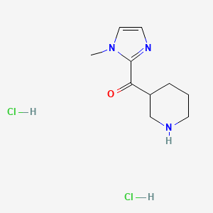 molecular formula C10H17Cl2N3O B1473958 (1-Methyl-1H-imidazol-2-yl)-piperidin-3-yl-methanone dihydrochloride CAS No. 1284226-08-9