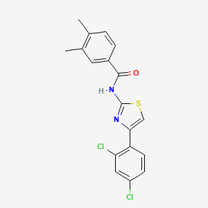 molecular formula C18H14Cl2N2OS B14739585 N-[4-(2,4-dichlorophenyl)-1,3-thiazol-2-yl]-3,4-dimethylbenzamide CAS No. 6264-26-2
