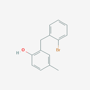 molecular formula C14H13BrO B14739673 2-(2-Bromobenzyl)-4-methylphenol CAS No. 5468-74-6