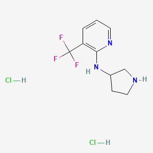 molecular formula C10H14Cl2F3N3 B1473969 N-(pyrrolidin-3-yl)-3-(trifluoromethyl)pyridin-2-amine dihydrochloride CAS No. 2098049-07-9