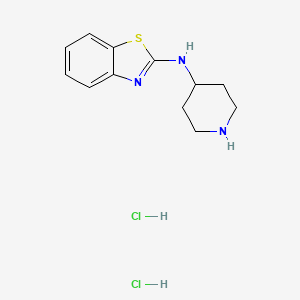 molecular formula C12H17Cl2N3S B1473973 N-(piperidin-4-yl)benzo[d]thiazol-2-amine dihydrochloride CAS No. 2098144-17-1