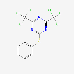 molecular formula C11H5Cl6N3S B14739762 s-Triazine, 2-(phenylthio)-4,6-bis(trichloromethyl)- 